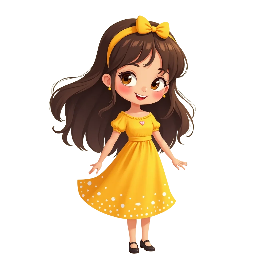 Charming Yellow Dress Girl